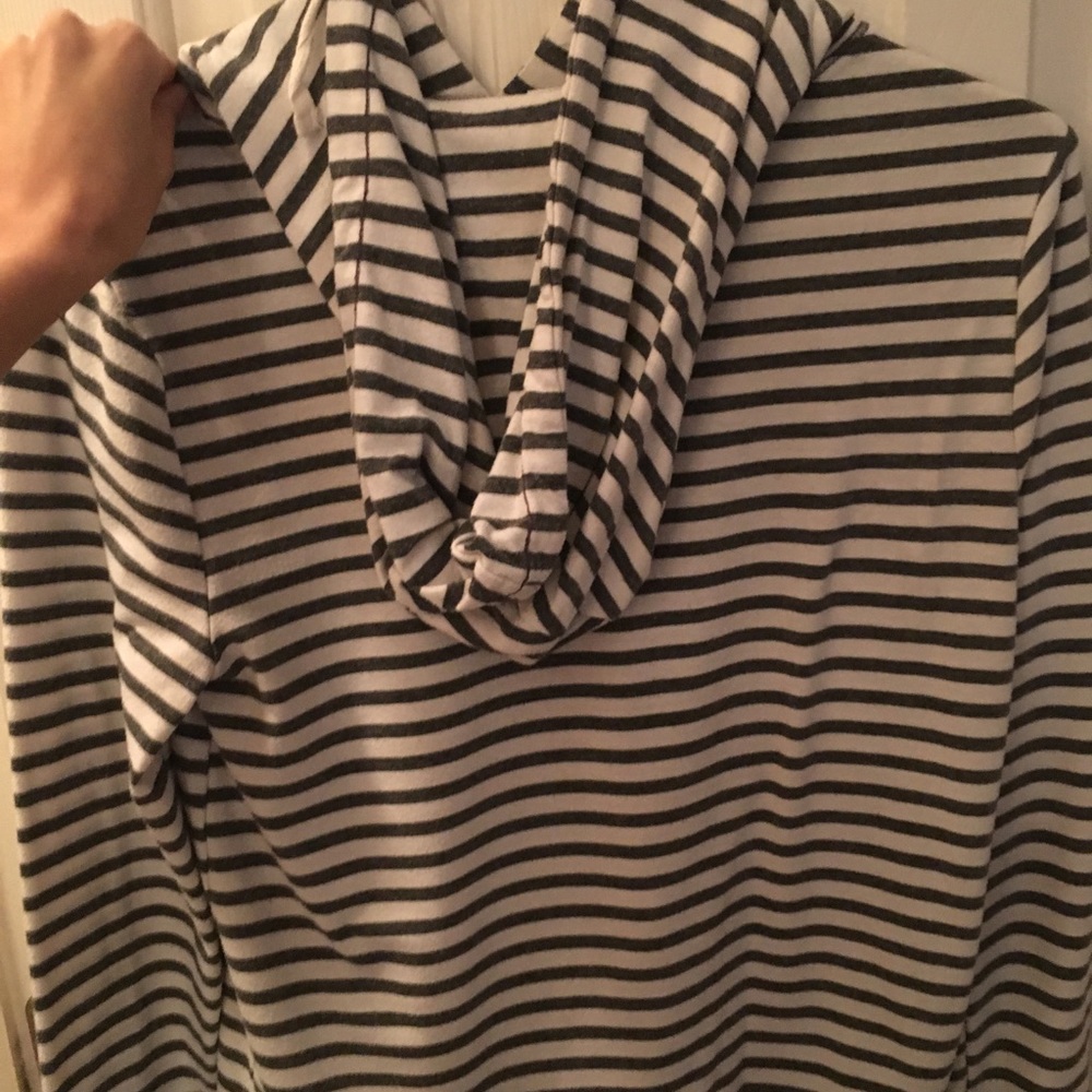 Gray stripe hoodie